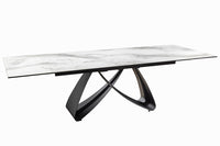 INFINITY Ausziehbarer Esstisch 180-260cm rost Keramik Marmor schwarz Metall