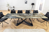 INFINITY Ausziehbarer Esstisch 180-260cm rost Keramik Marmor schwarz Metall