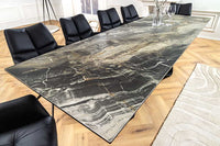 INFINITY Ausziehbarer Esstisch 180-260cm rost Keramik Marmor schwarz Metall