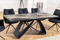 INFINITY Ausziehbarer Esstisch 180-260cm rost Keramik Marmor schwarz Metall