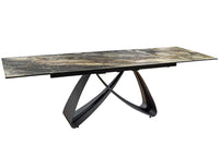 INFINITY Ausziehbarer Esstisch 180-260cm rost Keramik Marmor schwarz Metall