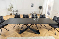 INFINITY Ausziehbarer Esstisch 180-260cm rost Keramik Marmor schwarz Metall
