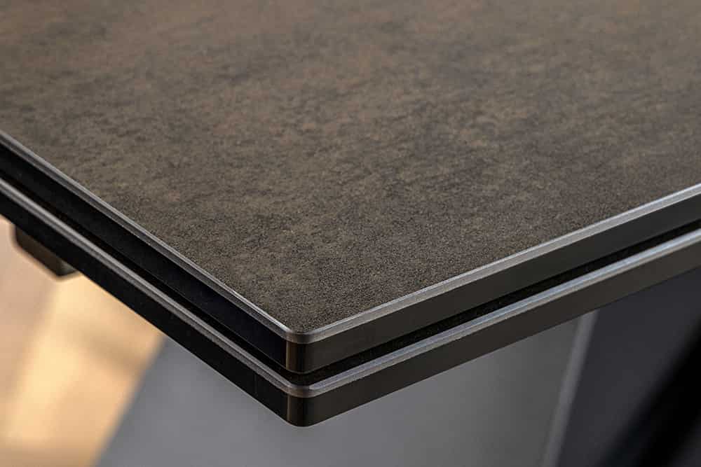 INFINITY Ausziehbarer Esstisch 180-260cm rost Keramik Marmor schwarz Metall