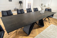 INFINITY Ausziehbarer Esstisch 180-260cm rost Keramik Marmor schwarz Metall