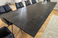 INFINITY Ausziehbarer Esstisch 180-260cm rost Keramik Marmor schwarz Metall