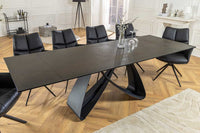 INFINITY Ausziehbarer Esstisch 180-260cm rost Keramik Marmor schwarz Metall