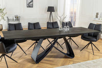 INFINITY Ausziehbarer Esstisch 180-260cm rost Keramik Marmor schwarz Metall