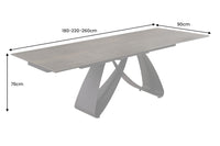 INFINITY Ausziehbarer Esstisch 180-260cm rost Keramik Marmor schwarz Metall