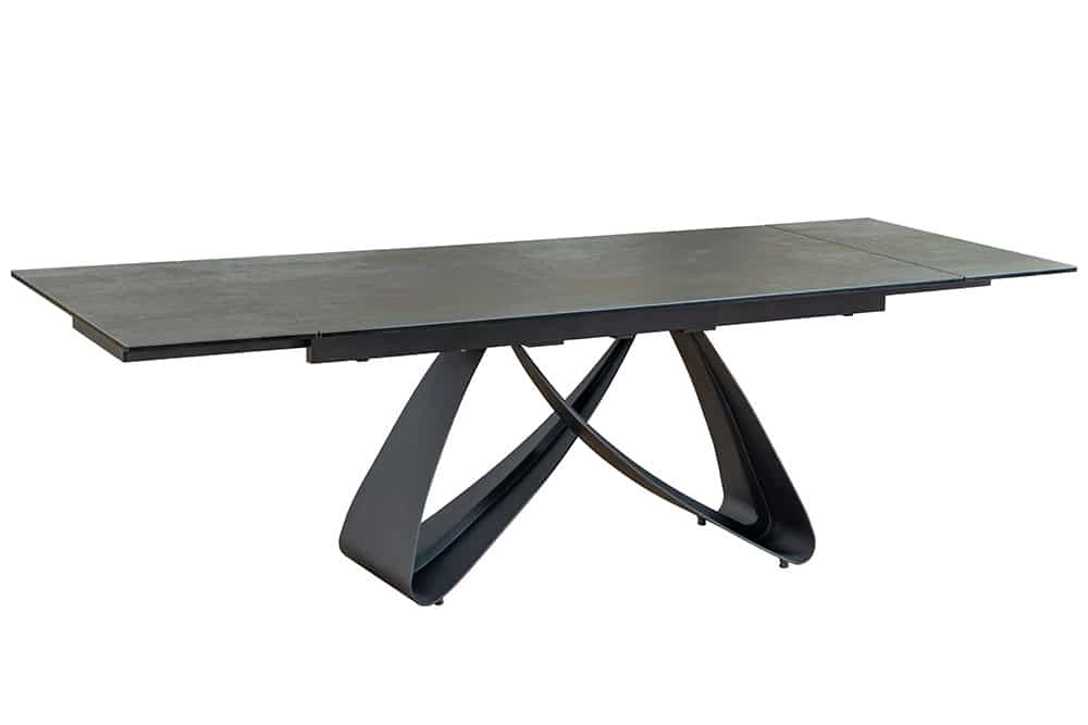 INFINITY Ausziehbarer Esstisch 180-260cm rost Keramik Marmor schwarz Metall