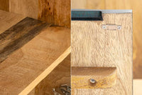 Massives Highboard SNAKE 120cm Mangoholz Schlangen-Design