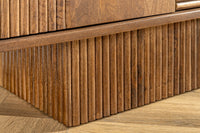 ART DECO Design Sideboard 170cm braun smoked Mangoholz massiv 3D-Front
