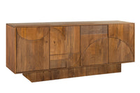 ART DECO Design Sideboard 170cm braun smoked Mangoholz massiv 3D-Front
