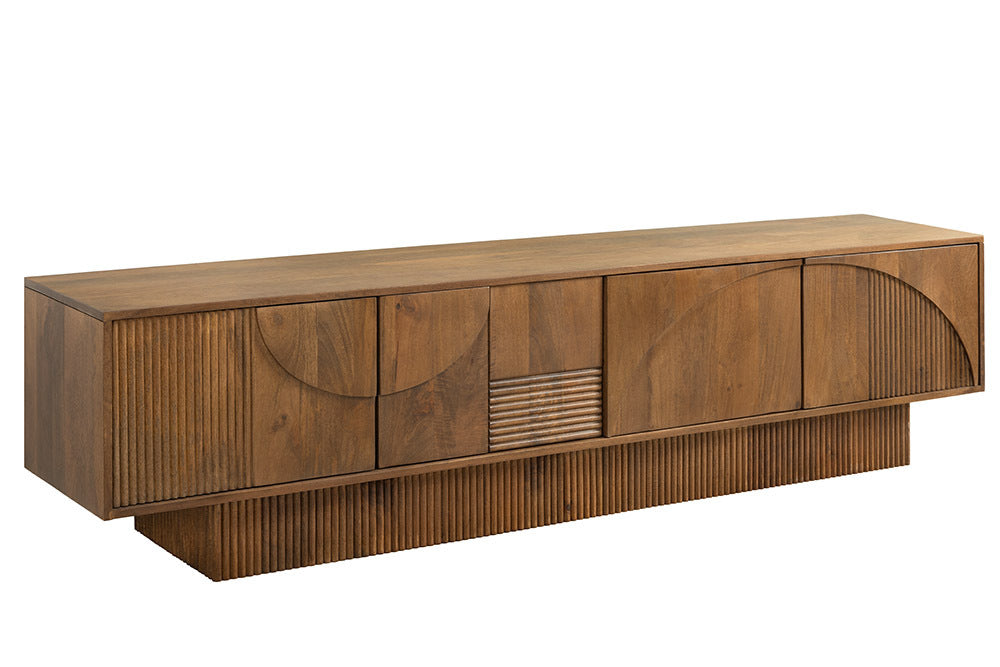 DECO Massivholz TV-Lowboard ART 200cm braun smoked Mangoholz 3D-Front