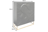 Massives Highboard SNAKE 120cm Mangoholz Schlangen-Design