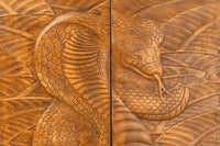 Massives Highboard SNAKE 120cm Mangoholz Schlangen-Design