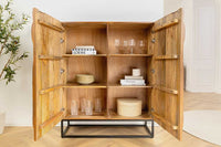 Massives Highboard SNAKE 120cm Mangoholz Schlangen-Design