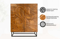 Massives Highboard SNAKE 120cm Mangoholz Schlangen-Design