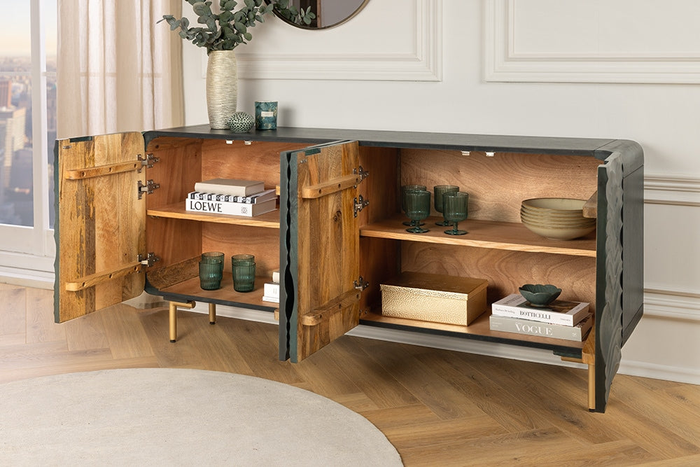 AMAZONAS solid sideboard 160cm mango wood natural front design