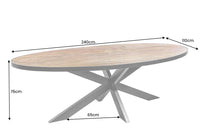 MOUNTAIN SOUL Massiver Esstisch 240cm rötlich grün schwarz oval Naturstein Eisen