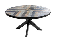 MOUNTAIN SOUL Runder Esstisch 140cm schwarz grau Naturstein Eisen Sterngestell