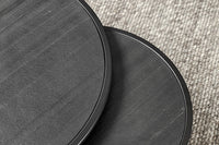 MOUNTAIN SOUL Rundes 2er Set Couchtische 60cm schwarz Naturstein Design Metall