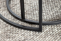 MOUNTAIN SOUL Rundes 2er Set Couchtische 60cm schwarz Naturstein Design Metall