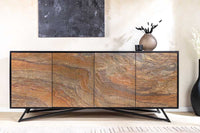 MOUNTAIN SOUL Massivholz Sideboard 175cm rot grün Naturstein Akazie schwarz