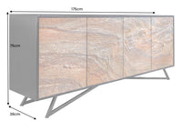 MOUNTAIN SOUL Massivholz Sideboard 175cm rot grün Naturstein Akazie schwarz