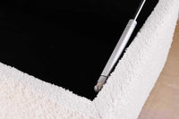 LOFT Moderne Truhenbank 100cm weiß Bouclé Sitzbank mit Stauraum gepolstert schwarz Metall