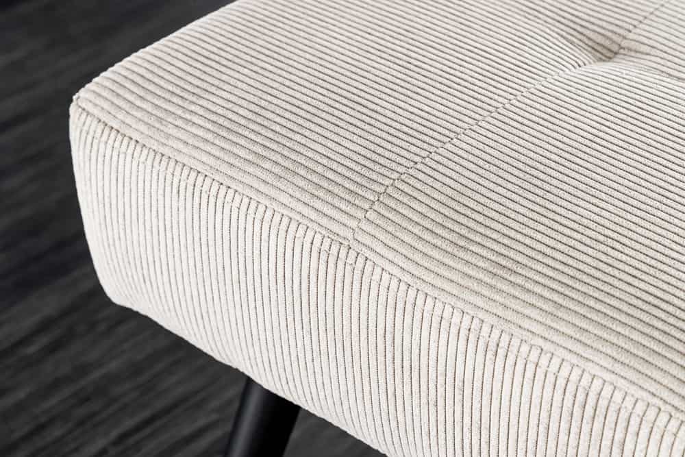 BOUTIQUE Design Sitzbank 100cm beige Cord schwarze Metallbeine Polsterbank