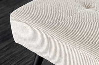 BOUTIQUE Design Sitzbank 100cm beige Cord schwarze Metallbeine Polsterbank