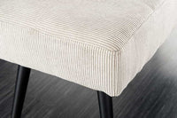 BOUTIQUE Design Sitzbank 100cm beige Cord schwarze Metallbeine Polsterbank