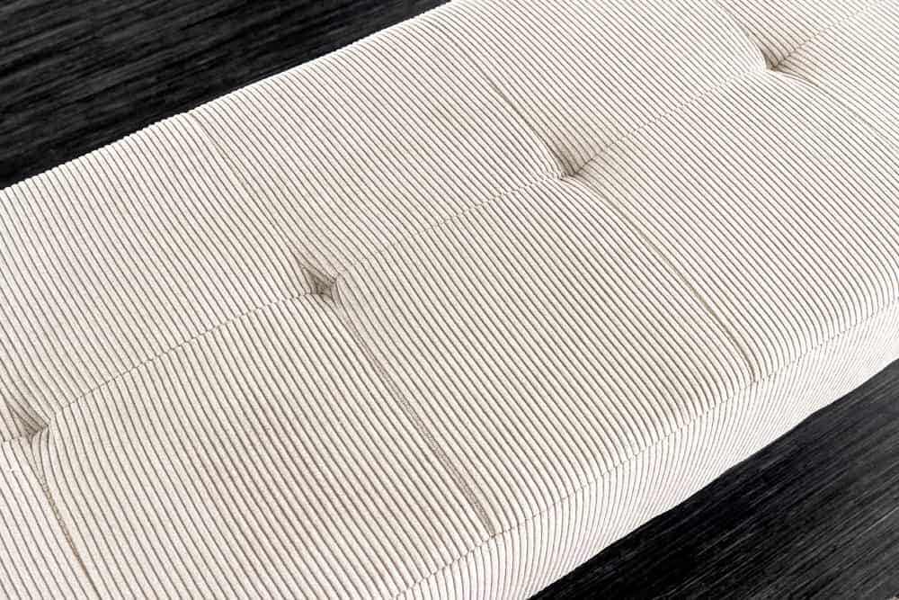 BOUTIQUE Design Sitzbank 100cm beige Cord schwarze Metallbeine Polsterbank