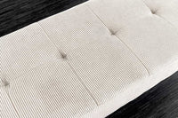 BOUTIQUE Design Sitzbank 100cm beige Cord schwarze Metallbeine Polsterbank