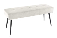 BOUTIQUE Design Sitzbank 100cm beige Cord schwarze Metallbeine Polsterbank