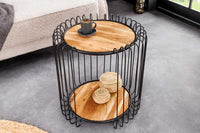 TRUE ELEMENTS Industrial Beistelltisch 50cm natur Akazie Massivholz