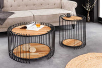 TRUE ELEMENTS Industrial Beistelltisch 50cm natur Akazie Massivholz