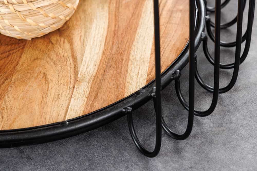 TRUE ELEMENTS Industrial Beistelltisch 50cm natur Akazie Massivholz