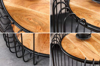 TRUE ELEMENTS Industrial Beistelltisch 50cm natur Akazie Massivholz