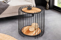 TRUE ELEMENTS Industrial Beistelltisch 50cm natur Akazie Massivholz