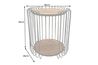 TRUE ELEMENTS Industrial Beistelltisch 50cm natur Akazie Massivholz