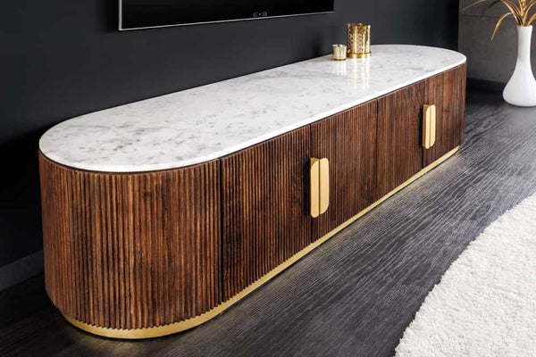 WAVE Design TV Board 160cm black mango solid wood