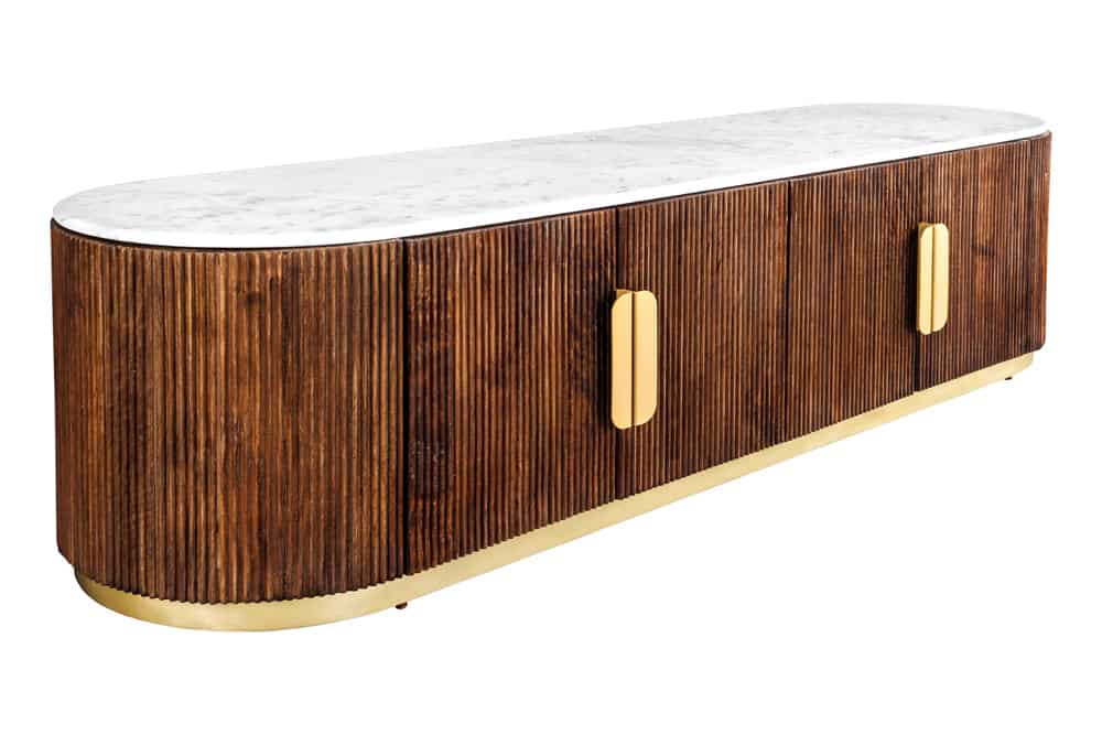 WAVE Design TV Board 160cm black mango solid wood