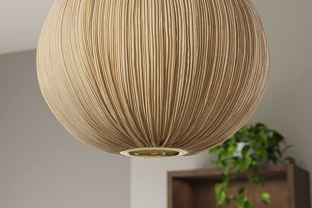 ORGANIC Runde Hängelampe 45cm natur Stoffschirm Boho