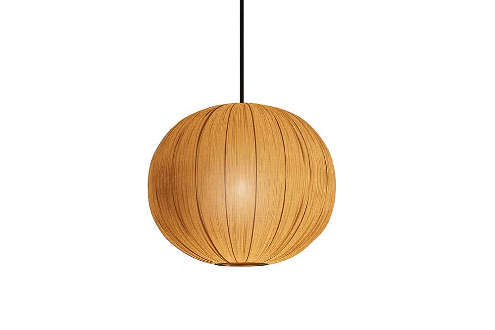 ORGANIC Runde Hängelampe 45cm natur Stoffschirm Boho