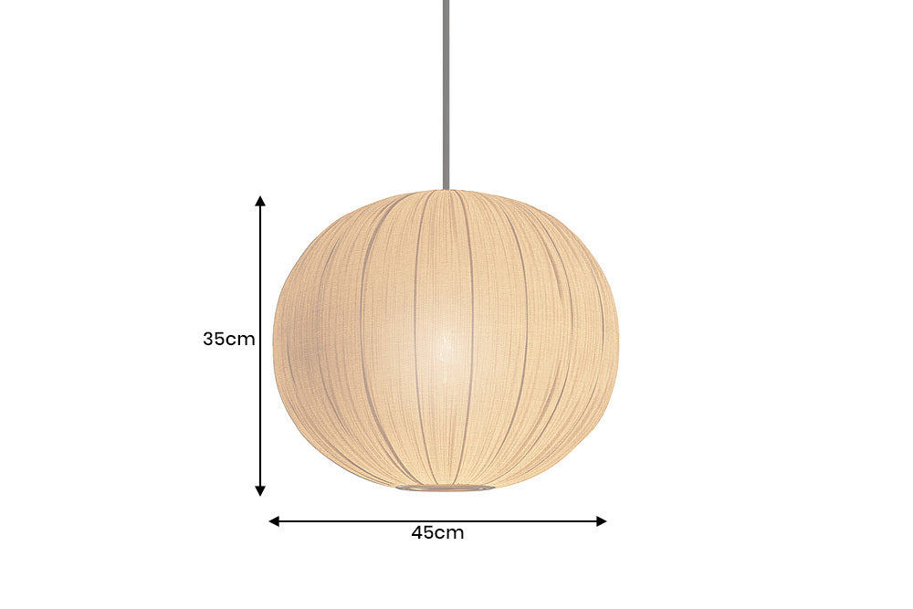 ORGANIC Runde Hängelampe 45cm natur Stoffschirm Boho