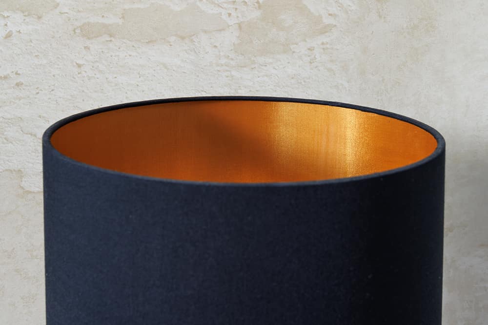 JEWELRY Handgefertigte Tischlampe 75cm schwarz gold natur Eisenholz Massivholz