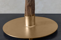 JEWELRY Handgefertigte Tischlampe 75cm schwarz gold natur Eisenholz Massivholz