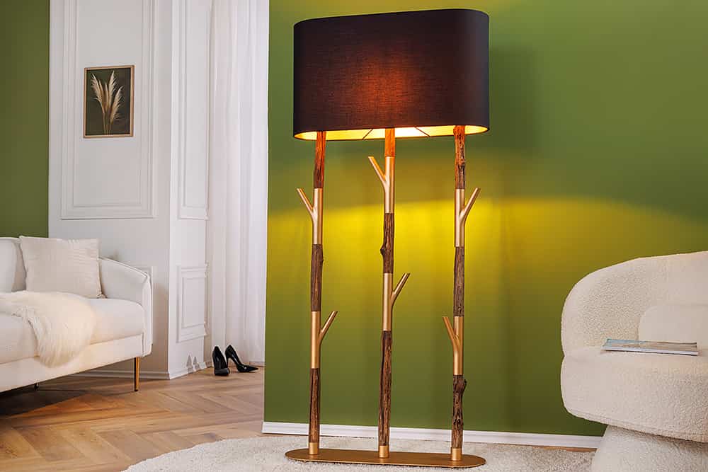 EUPHORIA Handcrafted driftwood table lamp 45cm beige with linen shade