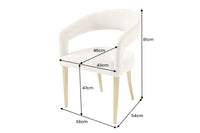 BOUTIQUE Skandinavischer Stuhl Strukturstoff brushed champagner gold Metall